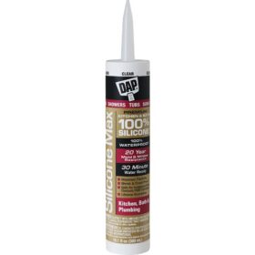 DAP Silicone Max 10 Oz. Clear Premium Kitchen, Bath & Plumbing 100% Silicone Sealant (7079808668)