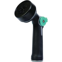 Gilmour Metal 7-Pattern Thumb Control Nozzle, Black & Green (813762-1001)
