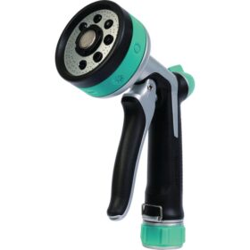 Gilmour Stainless Steel Eight-Pattern Nozzle, Black/Green (825702-1001)
