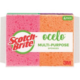 Scotch-Brite Ocelo Handy Sponge, Assorted Colors (4-Pack) (7274-FD)