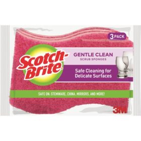 Scotch-Brite Gentle Clean Scrub Sponge, 4.4 In. x 2.6 In. x 0.7 In. (DD-3-8)