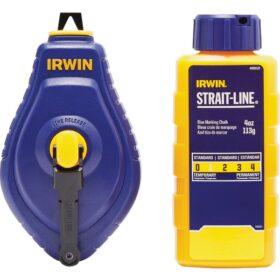 Irwin STRAIT-LINE Speed-Line 100 Ft. Chalk Line Reel and Chalk, Blue (IWHT48442BC)