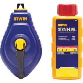 Irwin STRAIT-LINE Speed-Line 100 Ft. Chalk Line Reel and Chalk, Red (IWHT48442RC)