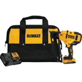 DEWALT 20V MAX XR Brushless 16-Gauge 2-1/2 In. Angled Cordless Finish Nailer Kit with 2.0 Ah Battery & Charger (DCN660D1)