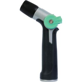 Gilmour Metal Adjustable Thumb Control Pistol Nozzle, Black & Green (813742-1001)