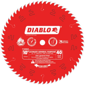 Freud Inc. Diablo 10 in. x 40-Tooth Ultimate General Purpose Saw Blade (D1040UX)