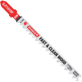 Diablo T-Shank 4 In. x 6 TPI Bi-Metal Jig Saw Blade for Fast & Clean Cuts in Wood (5-Pack) (DJT101DF5)