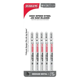 Diablo T-Shank 3-5/8 In. x 17/24 TPI High Speed Steel Jig Saw Blade for Medium Metal (5-Pack) (DJT118A5)