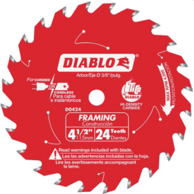 Diablo 4-1/2 In. 24-Tooth Framing Circular Saw Blade (D0424X)