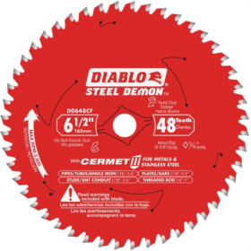 Diablo Steel Demon 6-1/2 in. x 48 Tooth Cermett II Carbide Metals and Stainless Steel Cutting Saw Blade, Bulk (D0648CFA)