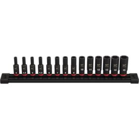 Milwaukee SHOCKWAVE Metric 1/4 In. Drive 6-Point Deep Impact Driver Set (14-Piece) (49-66-7003)