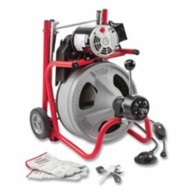 RIDGID K-400 Drum Machine Drain Cleaner, 115 V, 3 in to 4 in dia Line, Incl AUTOFEED®/C45 IW 1/2 in x 75 ft Cable/T-260 Set (632-27013)