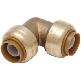 SharkBite 1 In. x 1 In. 90 Deg. Push-to-Connect Brass Elbow (1/4 Bend) (U260LFA)