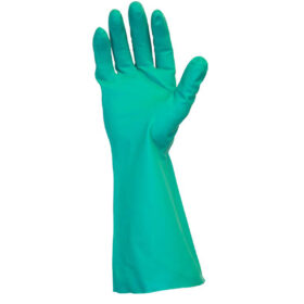 GLOVES NITRILE L GRN FLOCK (GNGFL15CB)