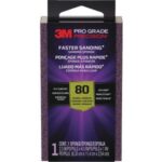 3M Pro Grade Precision 2.5 In. x 4.5 In. x 1 In. 80 Grit Medium Sanding Sponge (FSB80-PGP-1T)