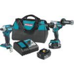 Makita 18V LXT 2-Tool Lithium-Ion Brushless Hammer Drill/Driver & 4-Speed Impact Driver Cordless Tool Combo Kit (XT288T)