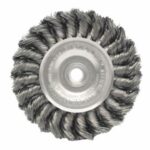 Standard Twist Knot Wire Wheel, 4 in D x 1/2 in W, .0118 in Stainless Steel (08284)